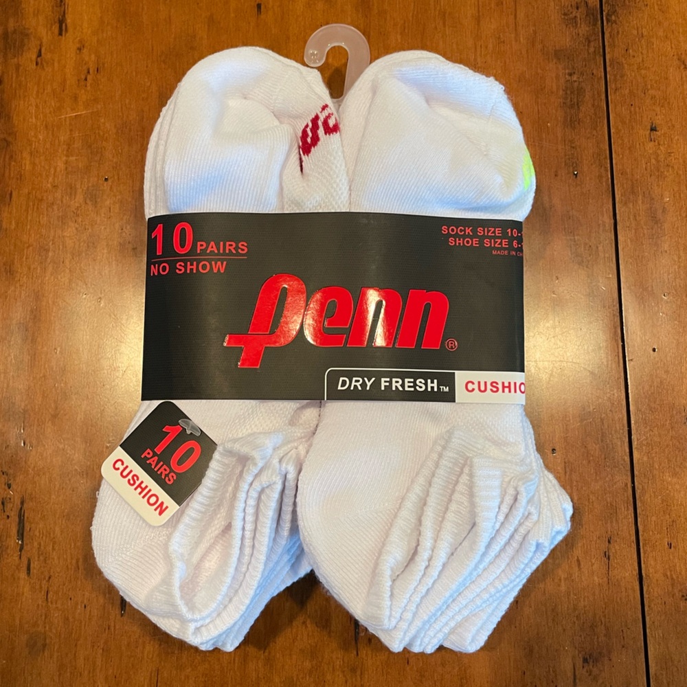 PENN 10-Pack Socks, sizes 6-12, MSRP $25
